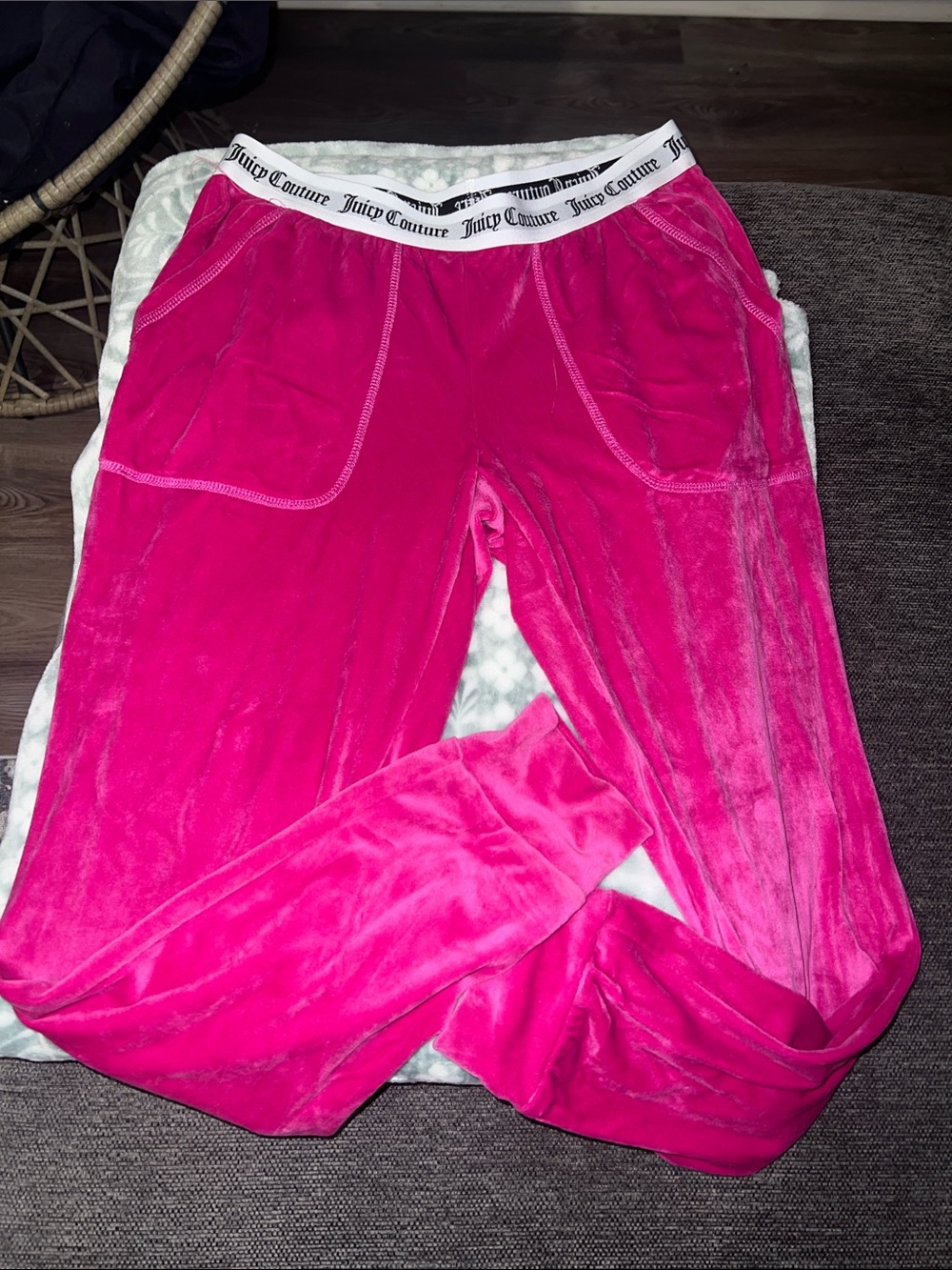 Juicy Couture Hot Pink Velour Pajama Set